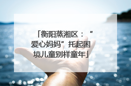 衡阳蒸湘区：“爱心妈妈”托起困境儿童别样童年
