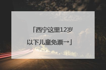 西宁这里12岁以下儿童免票→