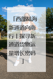 西部陆海新通道向南行丨探寻新通道货物运量增长密码