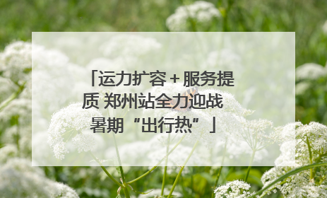 运力扩容＋服务提质 郑州站全力迎战暑期“出行热”