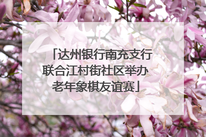 达州银行南充支行联合江村街社区举办老年象棋友谊赛