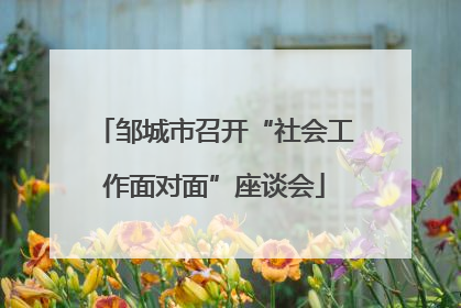 邹城市召开“社会工作面对面”座谈会