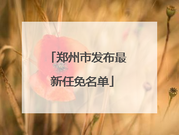 郑州市发布最新任免名单