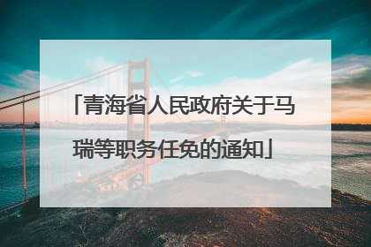 青海省人民政府关于马瑞等职务任免的通知