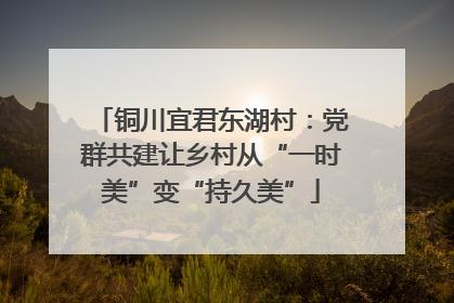铜川宜君东湖村：党群共建让乡村从“一时美”变“持久美”