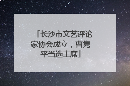 长沙市文艺评论家协会成立，曹隽平当选主席
