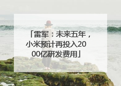 雷军：未来五年，小米预计再投入2000亿研发费用