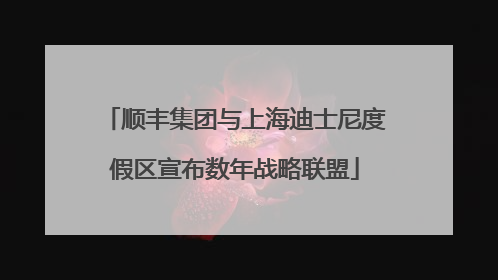 顺丰集团与上海迪士尼度假区宣布数年战略联盟