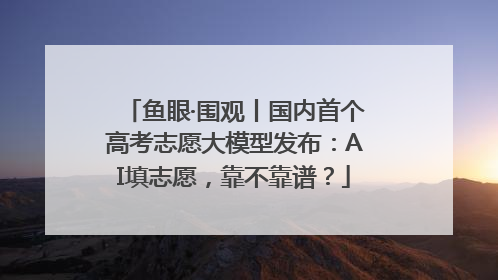 鱼眼·围观丨国内首个高考志愿大模型发布：AI填志愿，靠不靠谱？