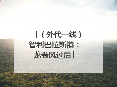 （外代一线）智利巴拉斯港：龙卷风过后