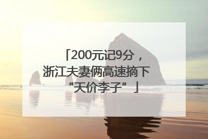 200元记9分，浙江夫妻俩高速摘下“天价李子”
