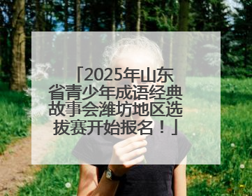 2025年山东省青少年成语经典故事会潍坊地区选拔赛开始报名！