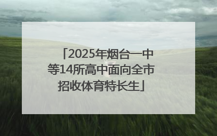 2025年烟台一中等14所高中面向全市招收体育特长生