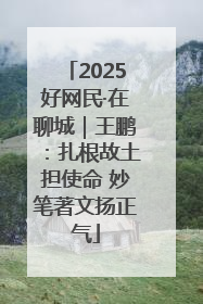 2025好网民·在聊城｜王鹏：扎根故土担使命 妙笔著文扬正气