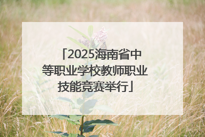 2025海南省中等职业学校教师职业技能竞赛举行
