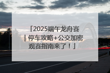 2025端午龙舟赛｜停车攻略+公交加密 观赛指南来了！
