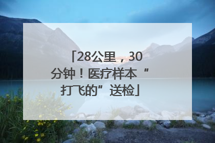 28公里，30分钟！医疗样本“打飞的”送检