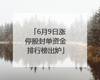 6月9日涨停股封单资金排行榜出炉